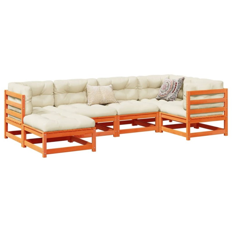 vidaXL 6-tlg. Garten-Sofagarnitur Wachsbraun Massivholz Kiefer vidaXL 6-tlg. Garten-Sofagarnitur Wachsbraun Massivholz Kiefer