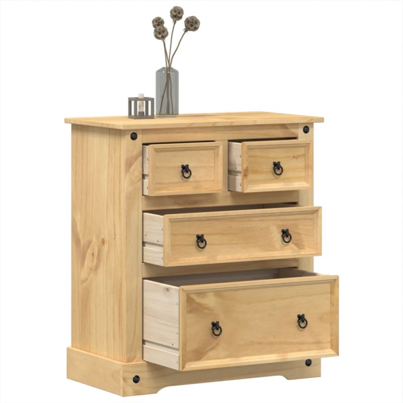 vidaXL Kommode Corona 80x43x91 cm Massivholz Kiefer vidaXL Kommode Corona 80x43x91 cm Massivholz Kiefer
