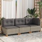 vidaXL Gartensofa mit Kissen 3-Sitzer Grau Poly Rattan vidaXL Gartensofa mit Kissen 3-Sitzer Grau Poly Rattan