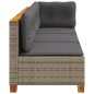 vidaXL Gartensofa mit Kissen 3-Sitzer Grau Poly Rattan vidaXL Gartensofa mit Kissen 3-Sitzer Grau Poly Rattan