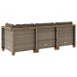 vidaXL Gartensofa mit Kissen 3-Sitzer Grau Poly Rattan vidaXL Gartensofa mit Kissen 3-Sitzer Grau Poly Rattan