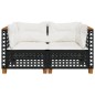 vidaXL Garten-Ecksofas mit Kissen 2 Stk. Schwarz Poly Rattan vidaXL Garten-Ecksofas mit Kissen 2 Stk. Schwarz Poly Rattan