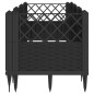 vidaXL Pflanzkasten mit Erdspießen Schwarz 123,5x43,5x43,5 cm PP vidaXL Pflanzkasten mit Erdspießen Schwarz 123,5x43,5x43,5 cm PP