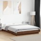 vidaXL Bettgestell mit LED Braun Eichen-Optik 140x200 cm Holzwerkstoff vidaXL Bettgestell mit LED Braun Eichen-Optik 140x200 cm Holzwerkstoff