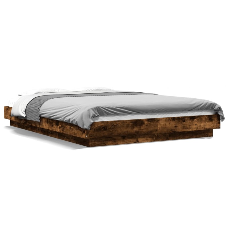 vidaXL Bettgestell Räuchereiche 135x190 cm Holzwerkstoff vidaXL Bettgestell Räuchereiche 135x190 cm Holzwerkstoff