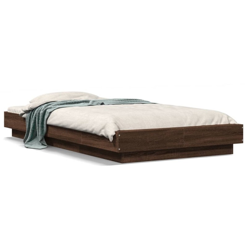 vidaXL Bettgestell Braun Eichen-Optik 90x200 cm Holzwerkstoff vidaXL Bettgestell Braun Eichen-Optik 90x200 cm Holzwerkstoff