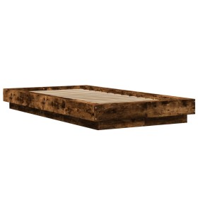 vidaXL Bettgestell Räuchereiche 90x190 cm Holzwerkstoff