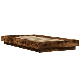 vidaXL Bettgestell Räuchereiche 75x190 cm Holzwerkstoff