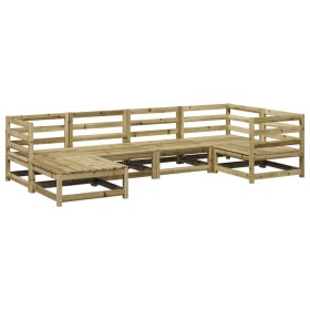 vidaXL 6-tlg. Garten-Sofagarnitur Kiefernholz Imprägniert