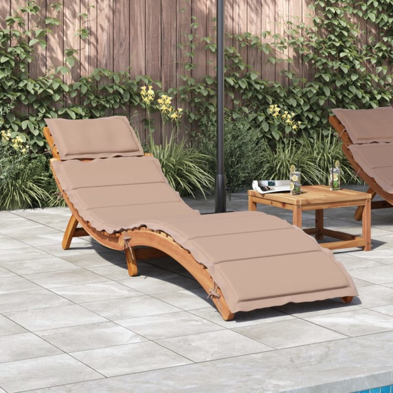vidaXL Sonnenliege mit Auflage Taupe Massivholz Akazie vidaXL Sonnenliege mit Auflage Taupe Massivholz Akazie