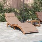 vidaXL Sonnenliege mit Auflage Taupe Massivholz Akazie vidaXL Sonnenliege mit Auflage Taupe Massivholz Akazie