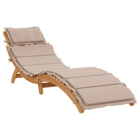 vidaXL Sonnenliege mit Auflage Taupe Massivholz Akazie