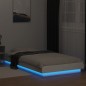 vidaXL Bettgestell mit LED Weiß 100x200 cm Holzwerkstoff vidaXL Bettgestell mit LED Weiß 100x200 cm Holzwerkstoff