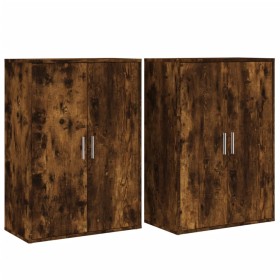 vidaXL Sideboards 2 Stk. Räuchereiche 60x31x84 cm Holzwerkstoff
