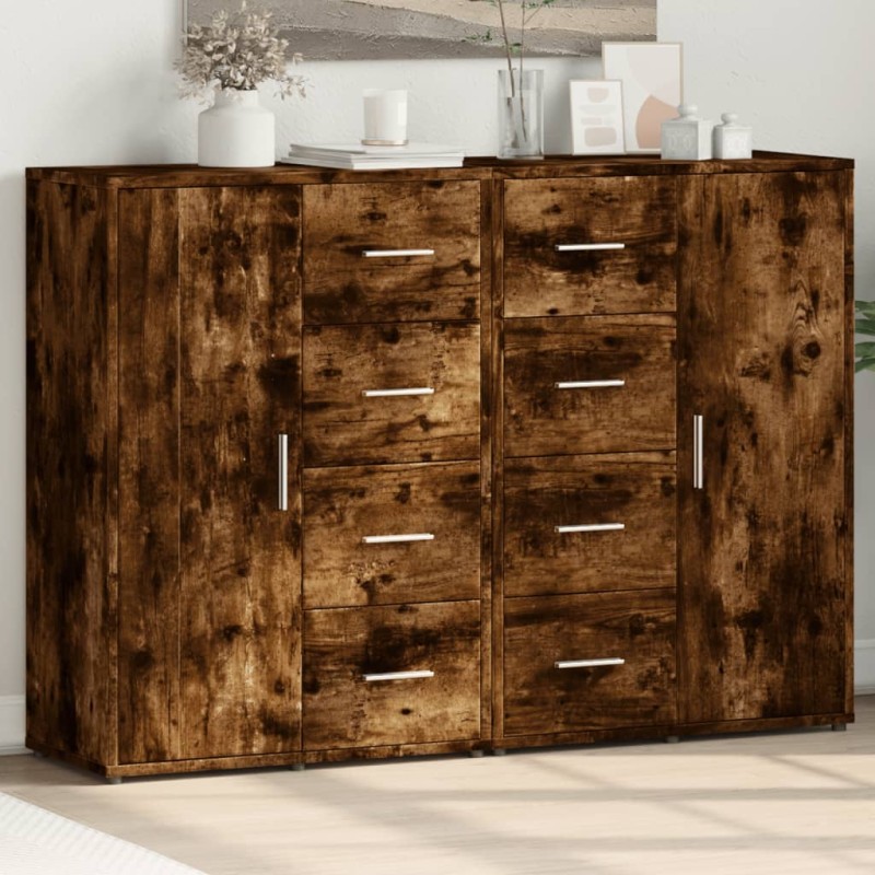 vidaXL Sideboards 2 Stk. Räuchereiche 60x31x84 cm Holzwerkstoff vidaXL Sideboards 2 Stk. Räuchereiche 60x31x84 cm Holzwerkstoff