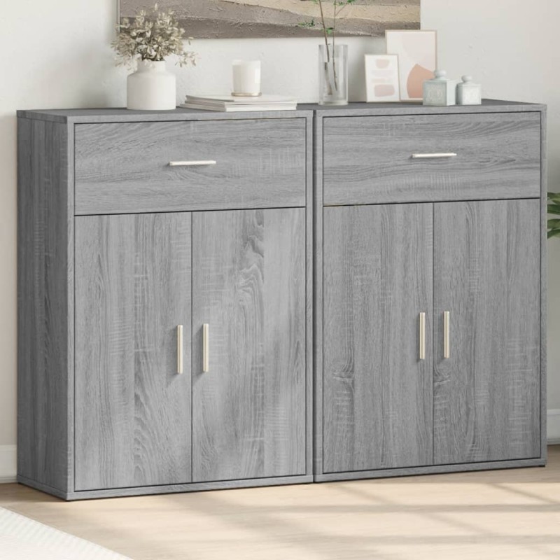 vidaXL Sideboards 2 Stk. Grau Sonoma 60x30x84 cm Holzwerkstoff vidaXL Sideboards 2 Stk. Grau Sonoma 60x30x84 cm Holzwerkstoff