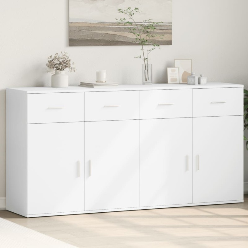 vidaXL Sideboards 2 Stk. Weiß 79x38x80 cm Holzwerkstoff vidaXL Sideboards 2 Stk. Weiß 79x38x80 cm Holzwerkstoff