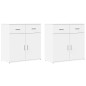 vidaXL Sideboards 2 Stk. Weiß 79x38x80 cm Holzwerkstoff vidaXL Sideboards 2 Stk. Weiß 79x38x80 cm Holzwerkstoff