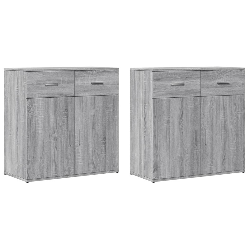 vidaXL Sideboards 2 Stk. Grau Sonoma 79x38x80 cm Holzwerkstoff vidaXL Sideboards 2 Stk. Grau Sonoma 79x38x80 cm Holzwerkstoff