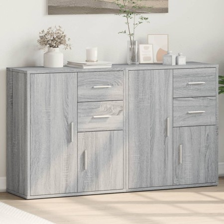 vidaXL Sideboards 2 Stk. Grau Sonoma-Eiche 60x31x70 cm Holzwerkstoff