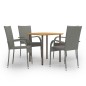 5-tlg. Garten-Essgruppe Poly Rattan Grau 5-tlg. Garten-Essgruppe Poly Rattan Grau