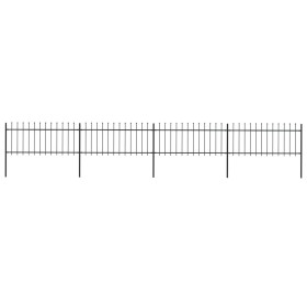 vidaXL Gartenzaun mit Speerspitzen Stahl 6,8 x 0,8 m Schwarz
