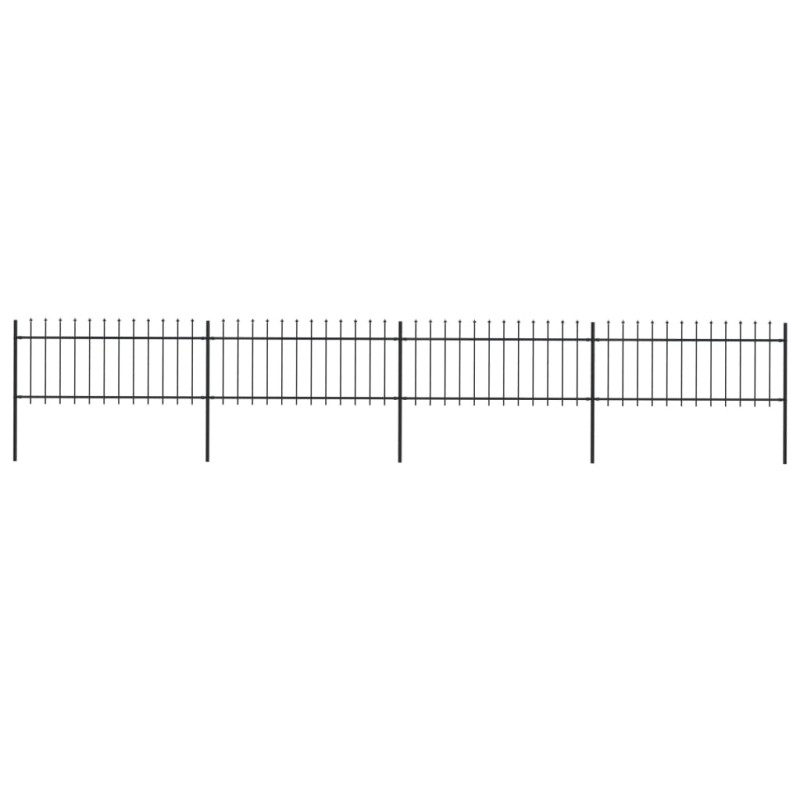 vidaXL Gartenzaun mit Speerspitzen Stahl 6,8 x 0,8 m Schwarz vidaXL Gartenzaun mit Speerspitzen Stahl 6,8 x 0,8 m Schwarz