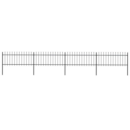 vidaXL Gartenzaun mit Speerspitzen Stahl 6,8 x 0,8 m Schwarz