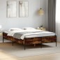 vidaXL Bettgestell Räuchereiche 140x200 cm Holzwerkstoff und Metall vidaXL Bettgestell Räuchereiche 140x200 cm Holzwerkstoff und Metall