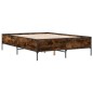 vidaXL Bettgestell Räuchereiche 140x200 cm Holzwerkstoff und Metall vidaXL Bettgestell Räuchereiche 140x200 cm Holzwerkstoff und Metall