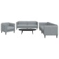 vidaXL 3-tlg. Sofagarnitur Hellgrau Stoff vidaXL 3-tlg. Sofagarnitur Hellgrau Stoff