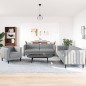 vidaXL 3-tlg. Sofagarnitur Hellgrau Stoff vidaXL 3-tlg. Sofagarnitur Hellgrau Stoff