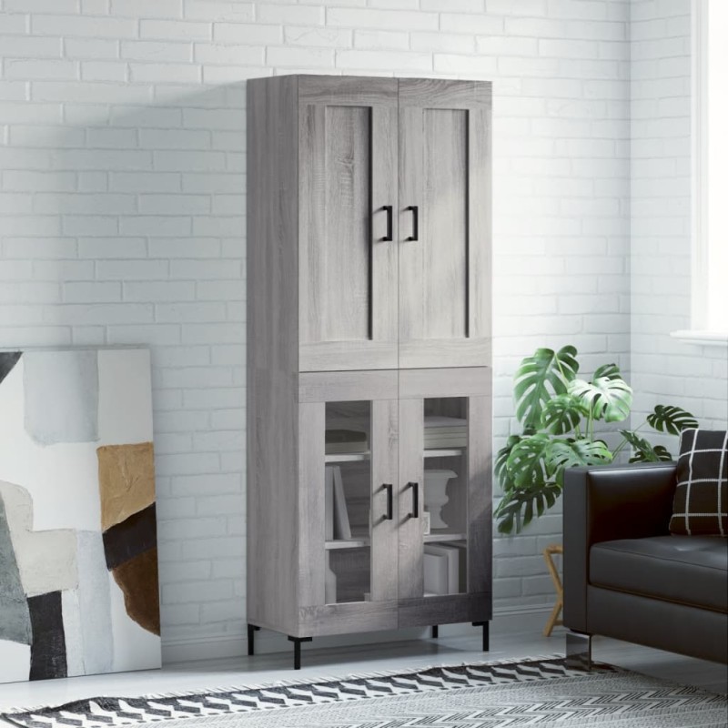 Highboard Grau Sonoma 69,5x34x180 cm Holzwerkstoff Highboard Grau Sonoma 69,5x34x180 cm Holzwerkstoff