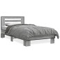 vidaXL Bettgestell Grau Sonoma 75x190 cm Holzwerkstoff und Metall vidaXL Bettgestell Grau Sonoma 75x190 cm Holzwerkstoff und Metall