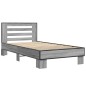 vidaXL Bettgestell Grau Sonoma 75x190 cm Holzwerkstoff und Metall vidaXL Bettgestell Grau Sonoma 75x190 cm Holzwerkstoff und Metall