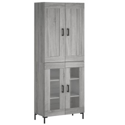 Highboard Grau Sonoma 69,5x34x180 cm Holzwerkstoff