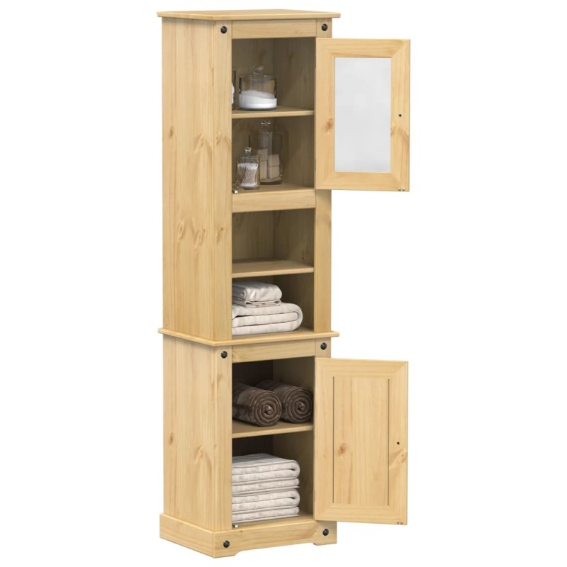 vidaXL Badschrank Corona 50x40x185 cm Massivholz Kiefer vidaXL Badschrank Corona 50x40x185 cm Massivholz Kiefer