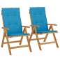 vidaXL Gartenstühle mit Kissen 2 Stk. Massivholz Teak vidaXL Gartenstühle mit Kissen 2 Stk. Massivholz Teak