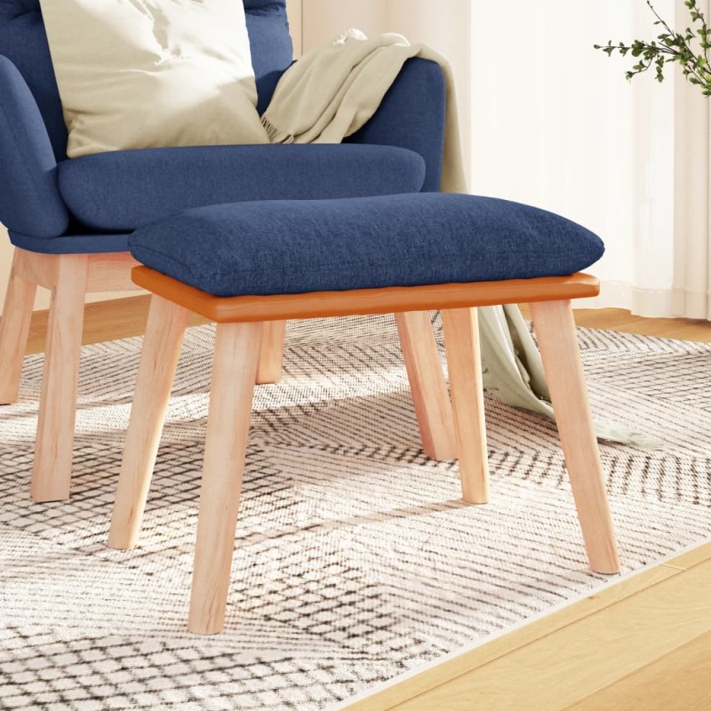 vidaXL Fußhocker Blau 45x29,5x35 cm Stoff und Kunstleder vidaXL Fußhocker Blau 45x29,5x35 cm Stoff und Kunstleder