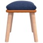vidaXL Fußhocker Blau 45x29,5x35 cm Stoff und Kunstleder vidaXL Fußhocker Blau 45x29,5x35 cm Stoff und Kunstleder