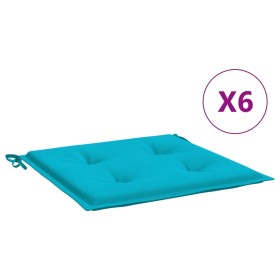 vidaXL Gartenstuhl-Kissen 6 Stk. Türkis 40x40x3 cm Stoff