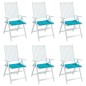 vidaXL Gartenstuhl-Kissen 6 Stk. Türkis 40x40x3 cm Stoff vidaXL Gartenstuhl-Kissen 6 Stk. Türkis 40x40x3 cm Stoff