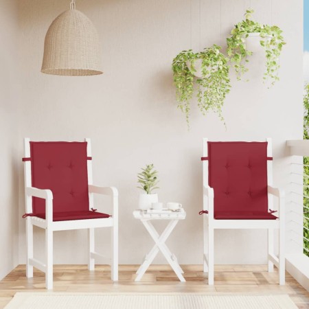 vidaXL Gartenstuhlauflagen für Niedriglehner 2 Stk. Weinrot 100x50x3cm