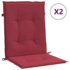 vidaXL Gartenstuhlauflagen für Niedriglehner 2 Stk. Weinrot 100x50x3cm