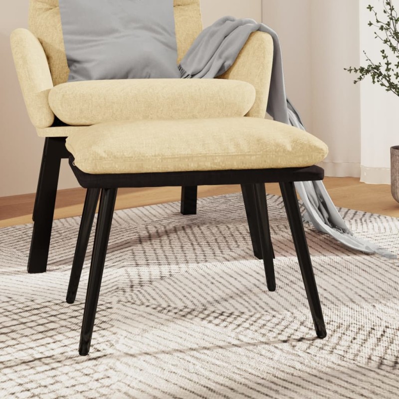 vidaXL Fußhocker Creme 45x29,5x35 cm Stoff und Kunstleder vidaXL Fußhocker Creme 45x29,5x35 cm Stoff und Kunstleder