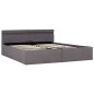 vidaXL Bett mit Bettkasten Hydraulisch mit LED Taupe Stoff 160x200 cm vidaXL Bett mit Bettkasten Hydraulisch mit LED Taupe Stoff 160x200 cm