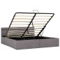 vidaXL Bett mit Bettkasten Hydraulisch mit LED Taupe Stoff 160x200 cm vidaXL Bett mit Bettkasten Hydraulisch mit LED Taupe Stoff 160x200 cm