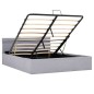 vidaXL Bett mit Bettkasten Hydraulisch LED Hellgrau Stoff 140x200 cm vidaXL Bett mit Bettkasten Hydraulisch LED Hellgrau Stoff 140x200 cm