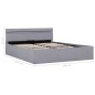 vidaXL Bett mit Bettkasten Hydraulisch LED Hellgrau Stoff 140x200 cm vidaXL Bett mit Bettkasten Hydraulisch LED Hellgrau Stoff 140x200 cm