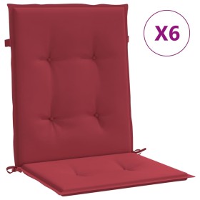 vidaXL Gartenstuhlauflagen für Niedriglehner 6 Stk. Weinrot 100x50x3cm
